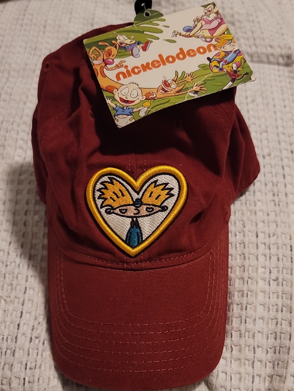 Nickelodeon Maroon Hey Arnold Heart Patch Cap